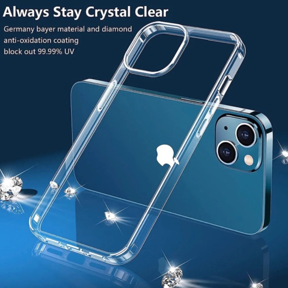 Crystal Clear Slim Thin Transparent Shockproof Protective Case iPhone 13 6.1”